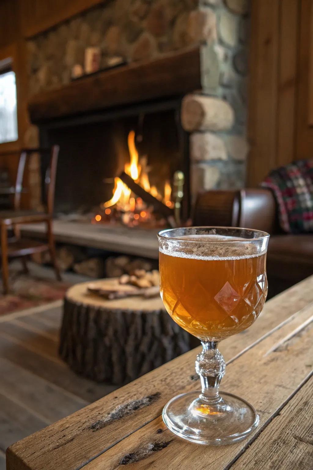 Grain brew adds a smoky depth to apple cider punch.