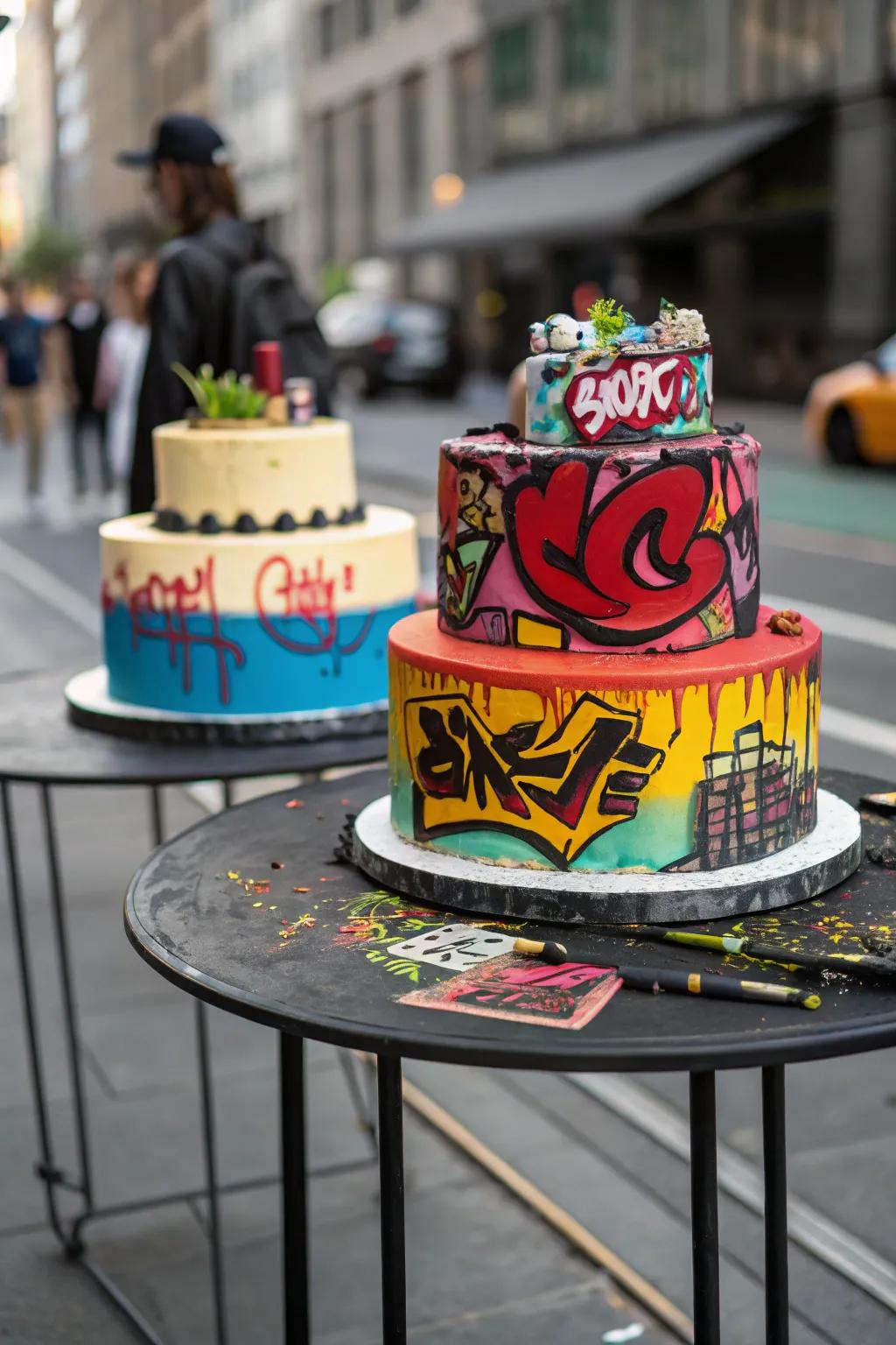 An urban art creation adds urban edge and character to any celebration.
