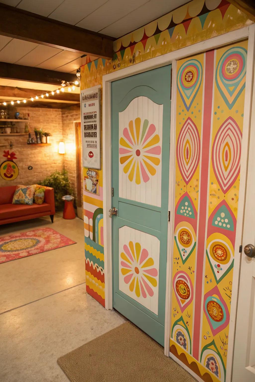 A retro-styled door that brings back the fun and nostalgia of past decades.