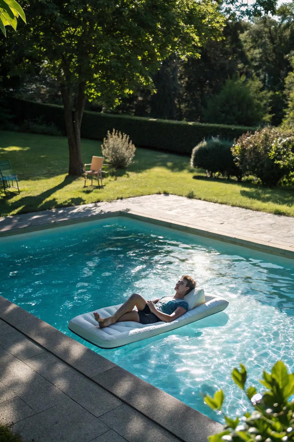 Unwind in style with a drifting pool berth.