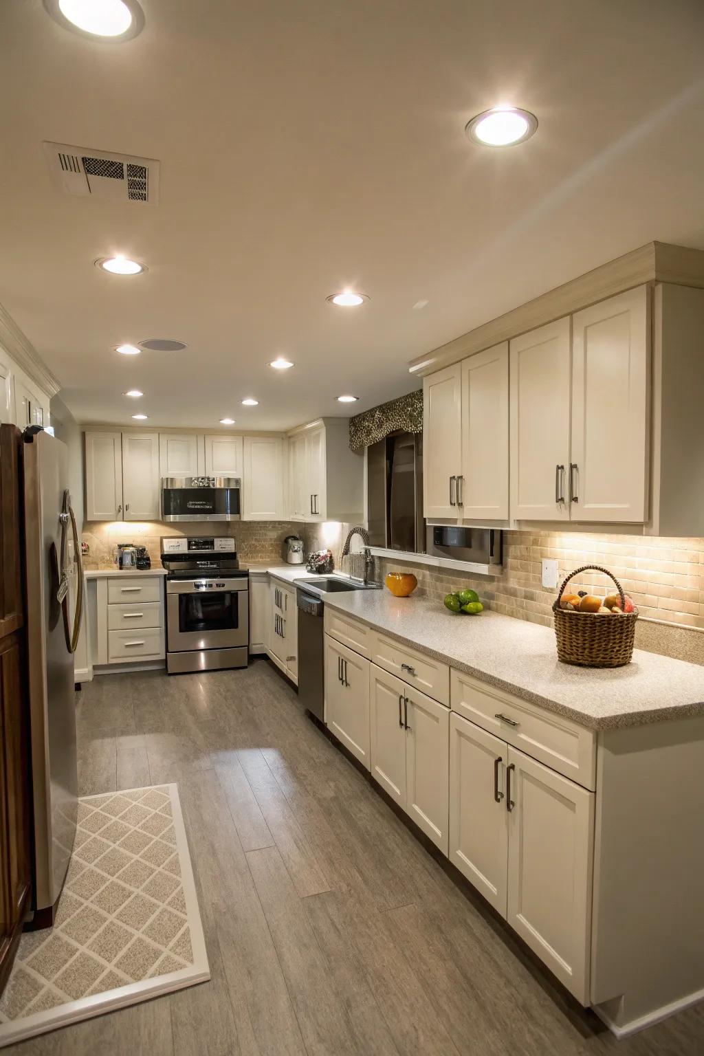 Built-in lighting offers unobtrusive illumination.