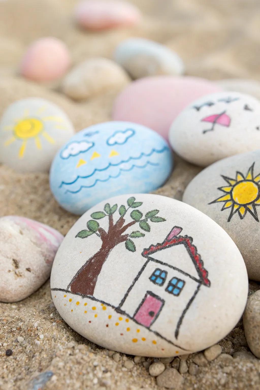 Encourage creativity through vibrant pebble art—simple, enjoyable, and perfect for damp days!