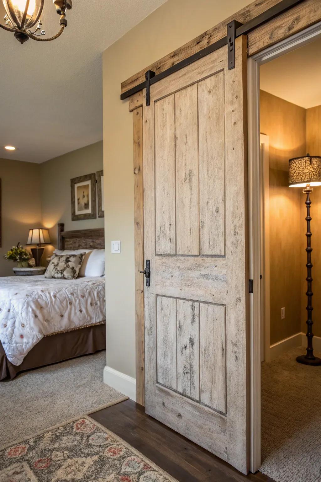 Country texture brings a cozy, lived-in charm to your bedroom.