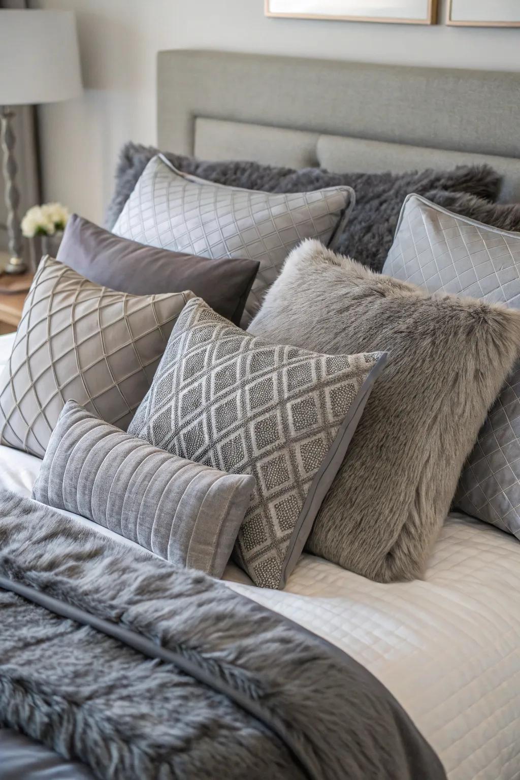 Grey cushions contributing to depth and ease.