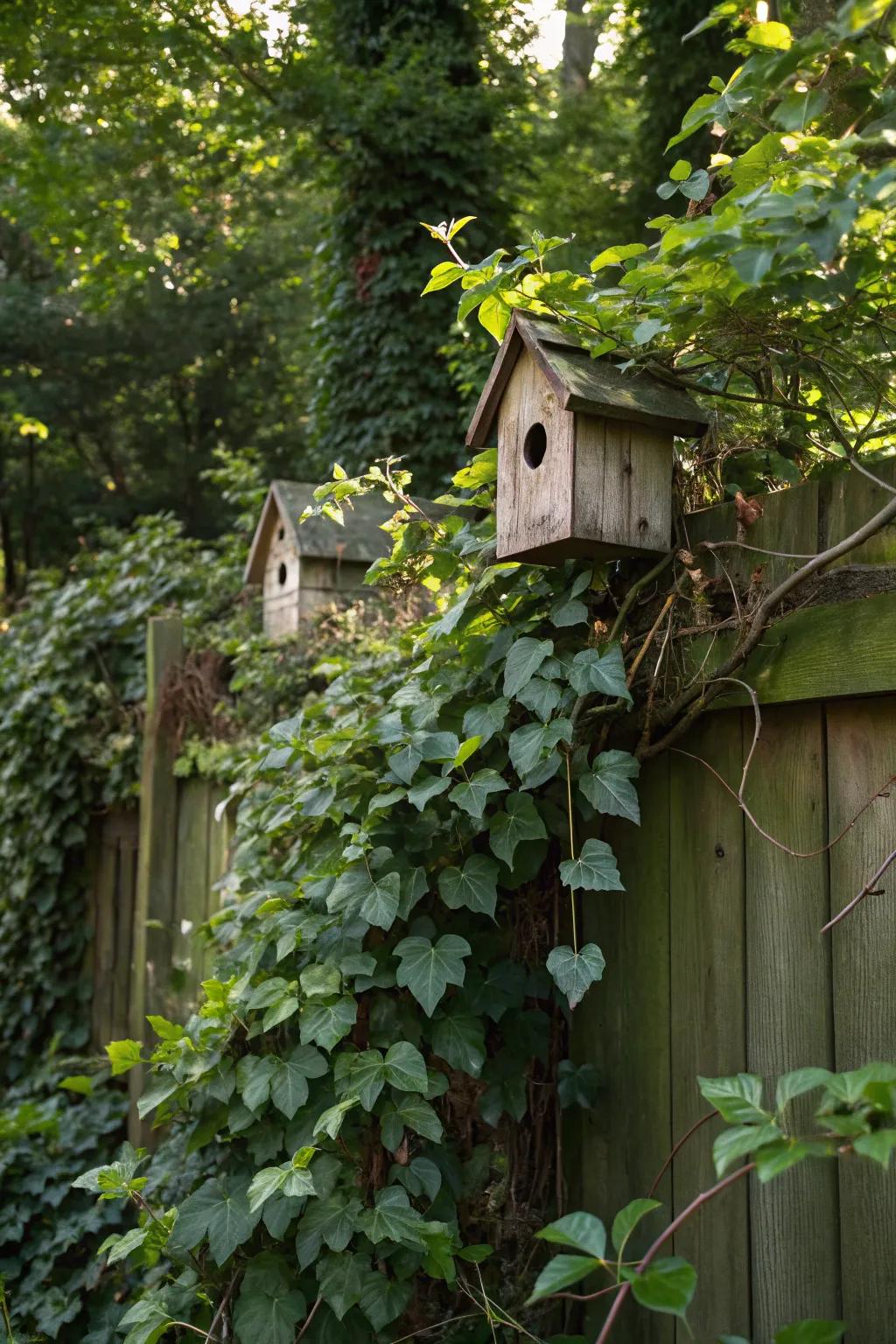 Concealed bird dwelling alcoves surprise visitors with their captivating presence.
