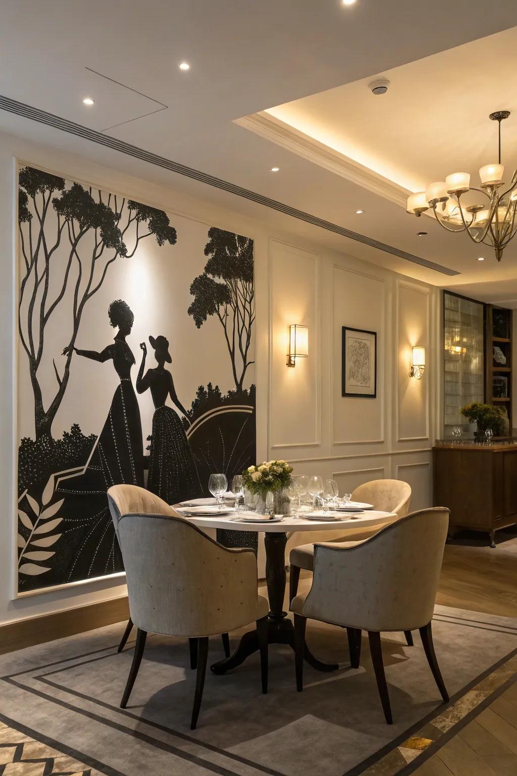 Silhouette artistry introduces a striking and elegant detail to your decor.