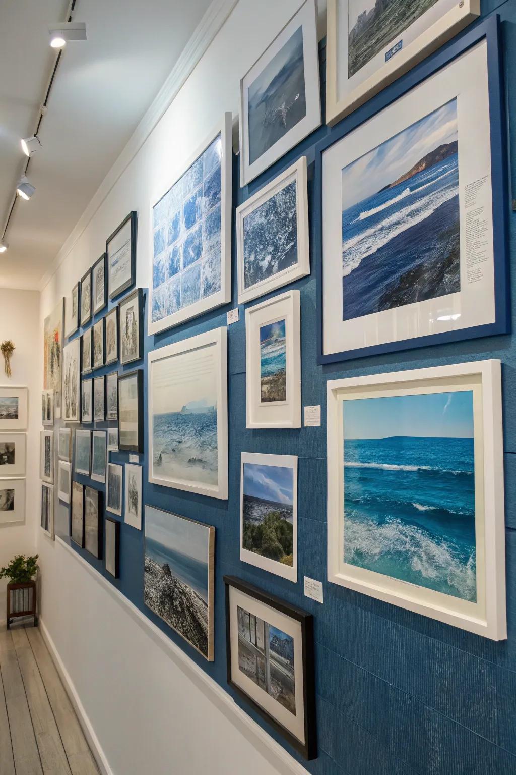 An azure-themed gallery infuses a personal touch.