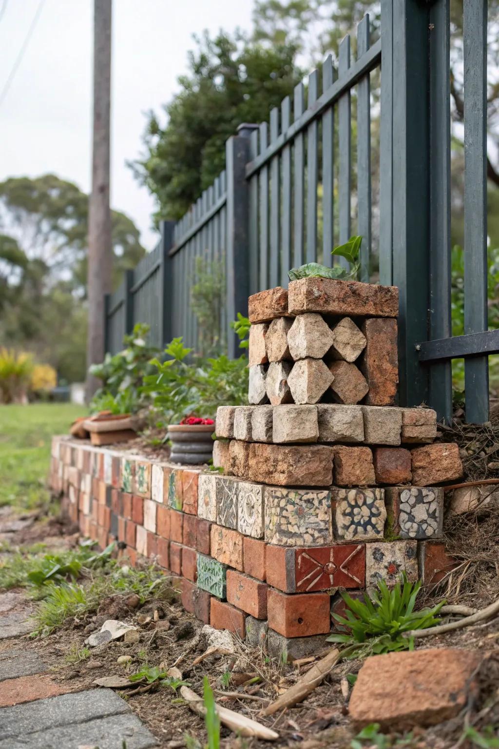 Recycled materials add distinct character.