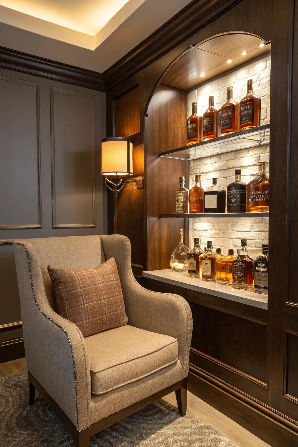 A corner alcove transforms into a snug nectar spot.