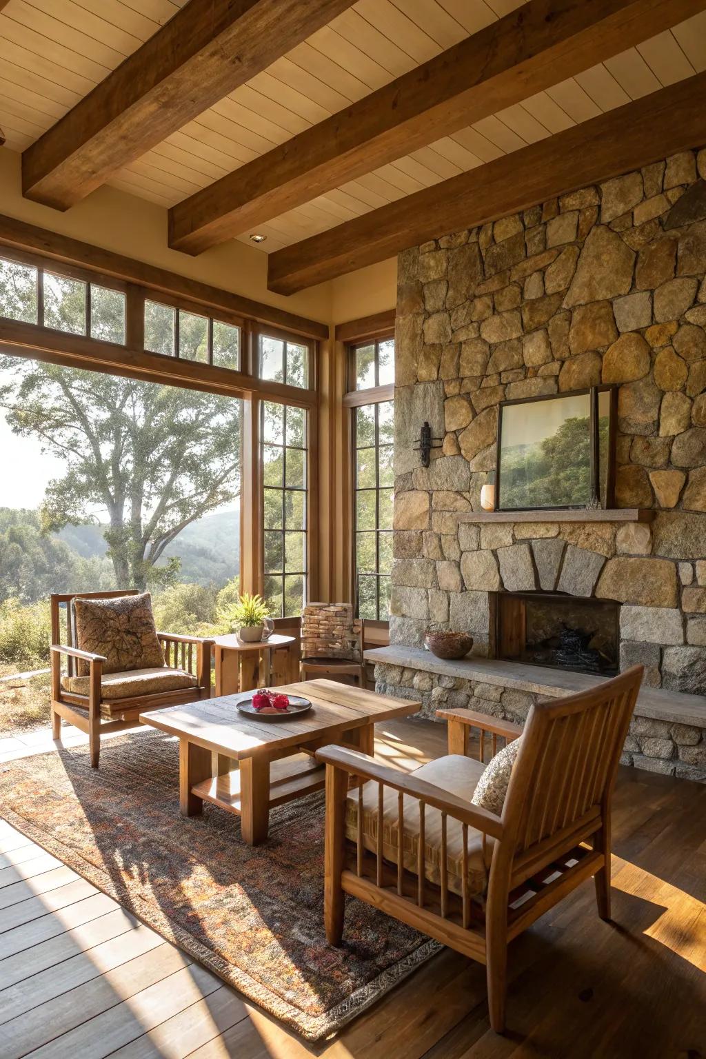 Natural textures convey depth to a California room.