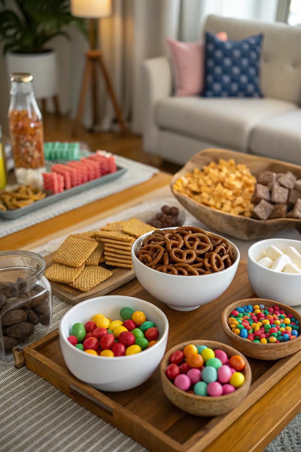 A fantastic sweet and savory confectionery display.