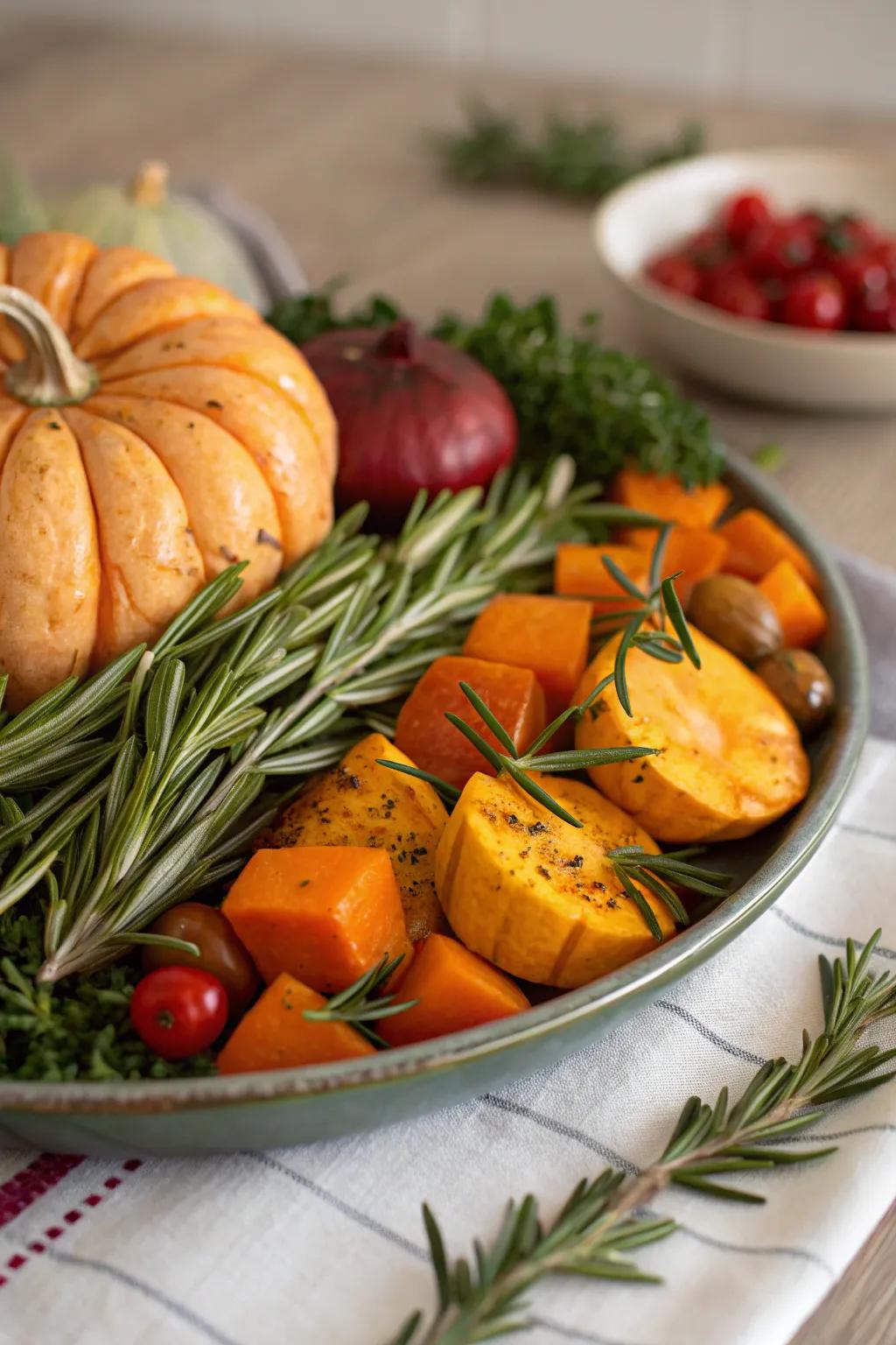 Showcase the season's richness with an earthy table display.