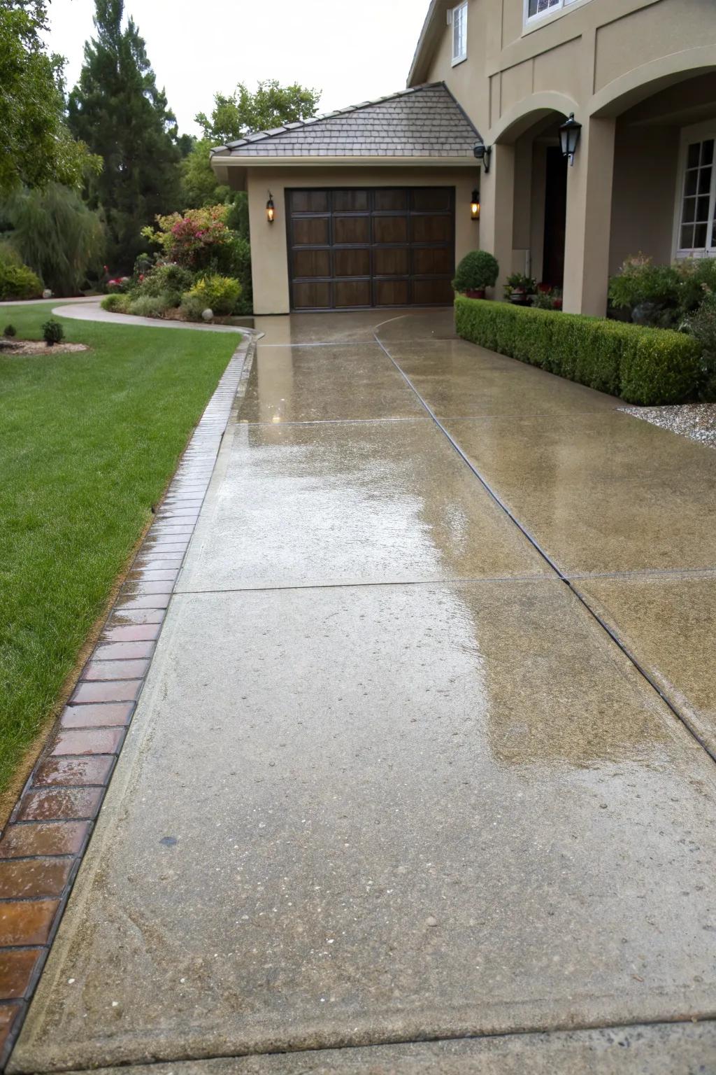 Pressure washing renews the appearance of your driveway.
