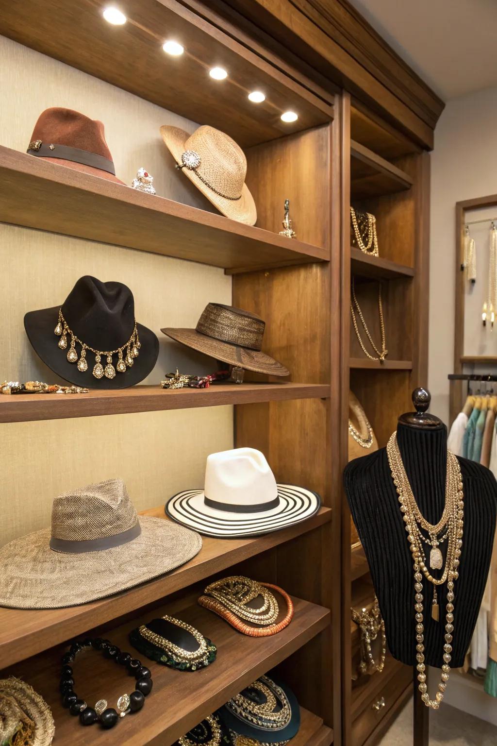 Voice your style through artistic accessory displays.