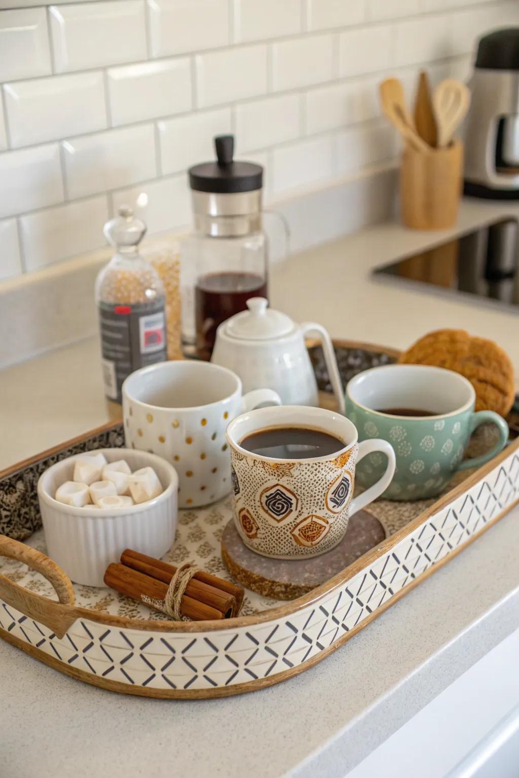 Organize your coffee essentials with a stylish tray.