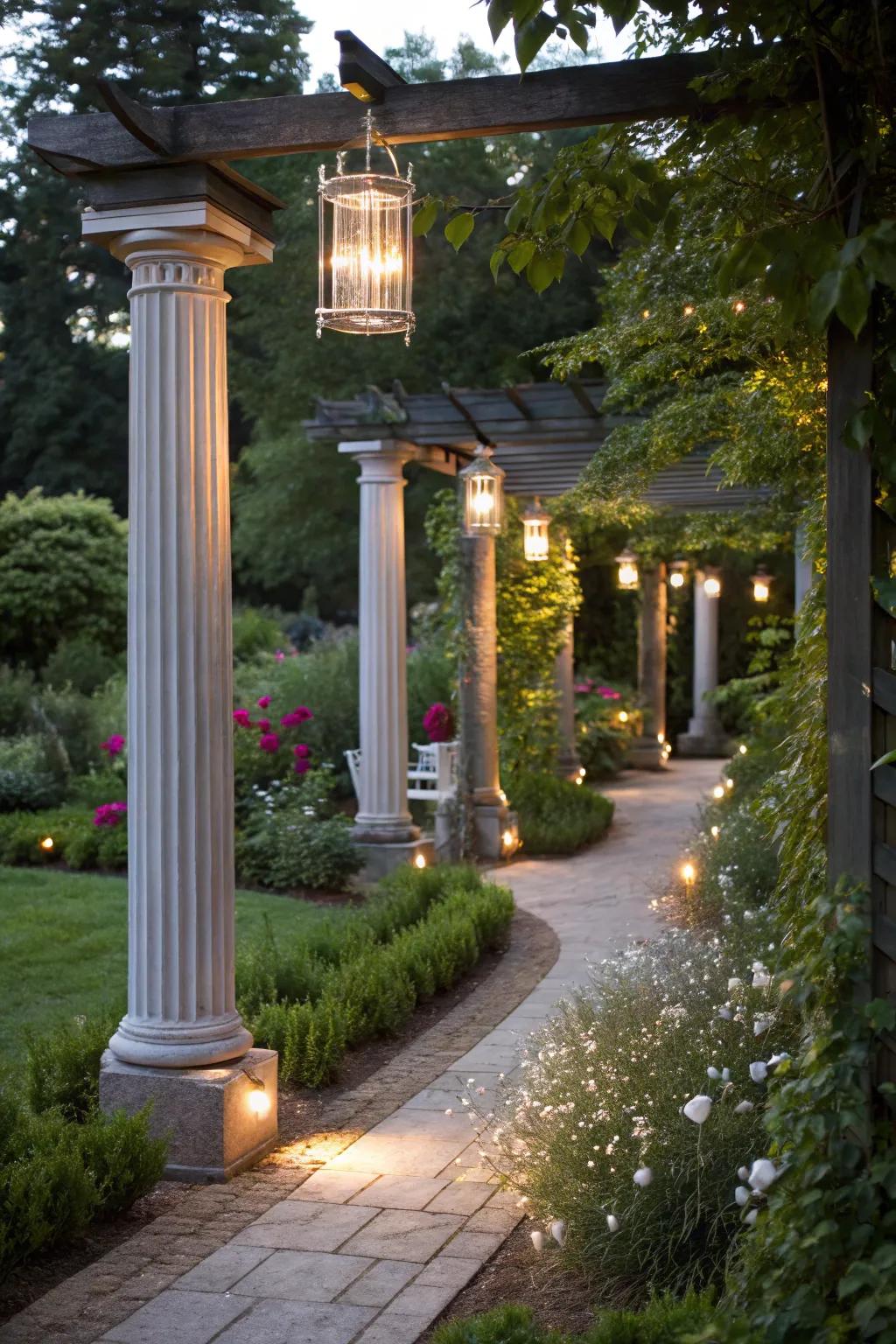 Include magic with floating pillar light layouts.