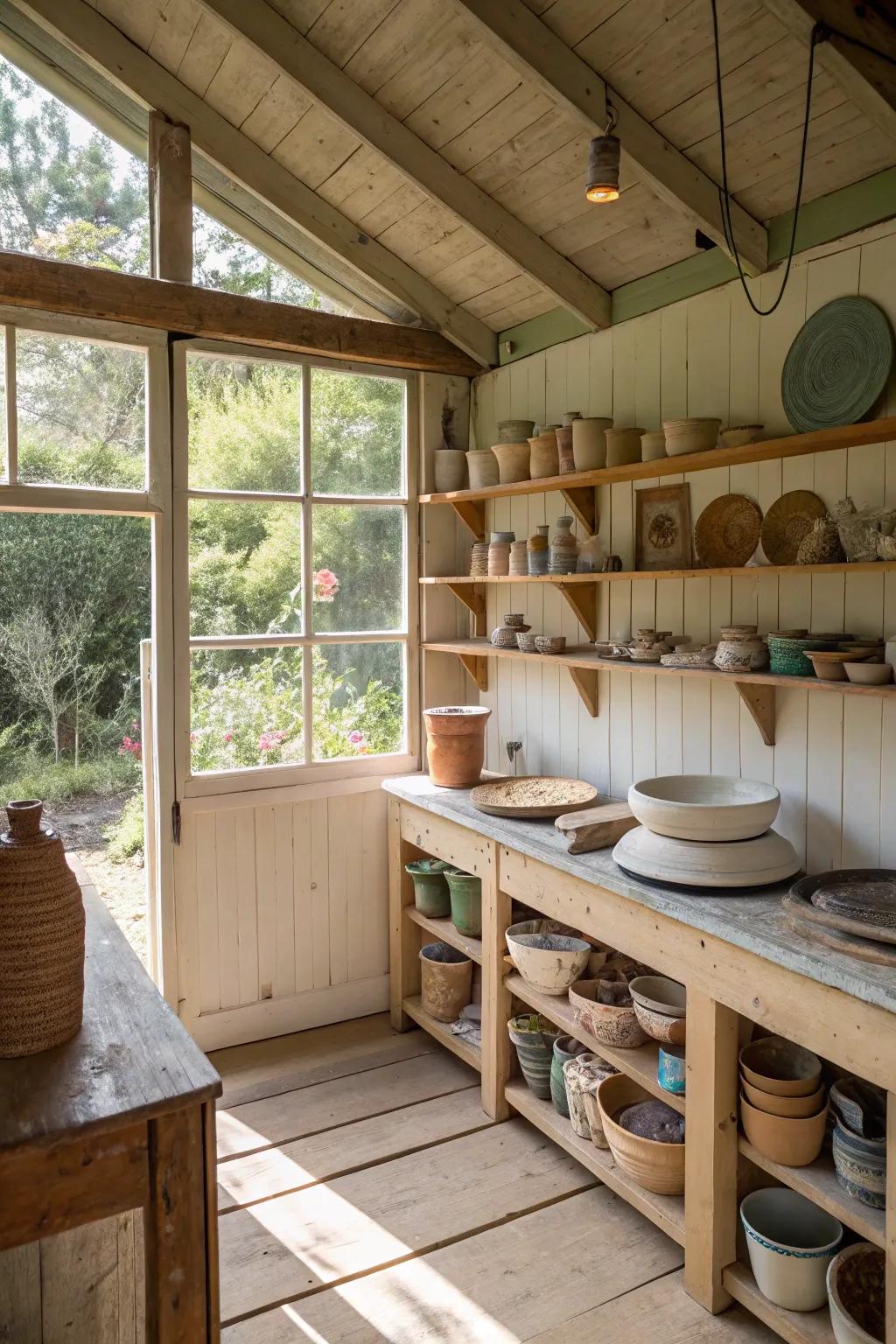 A vintage ceramics area suited for exploration.