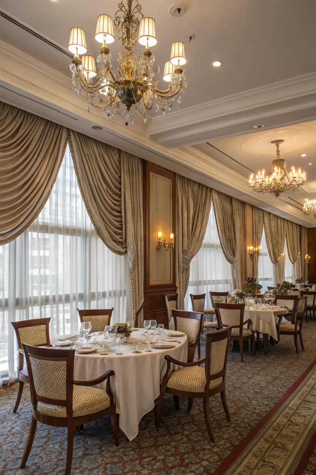 Weave curtains offer a lavish touch over blinds.