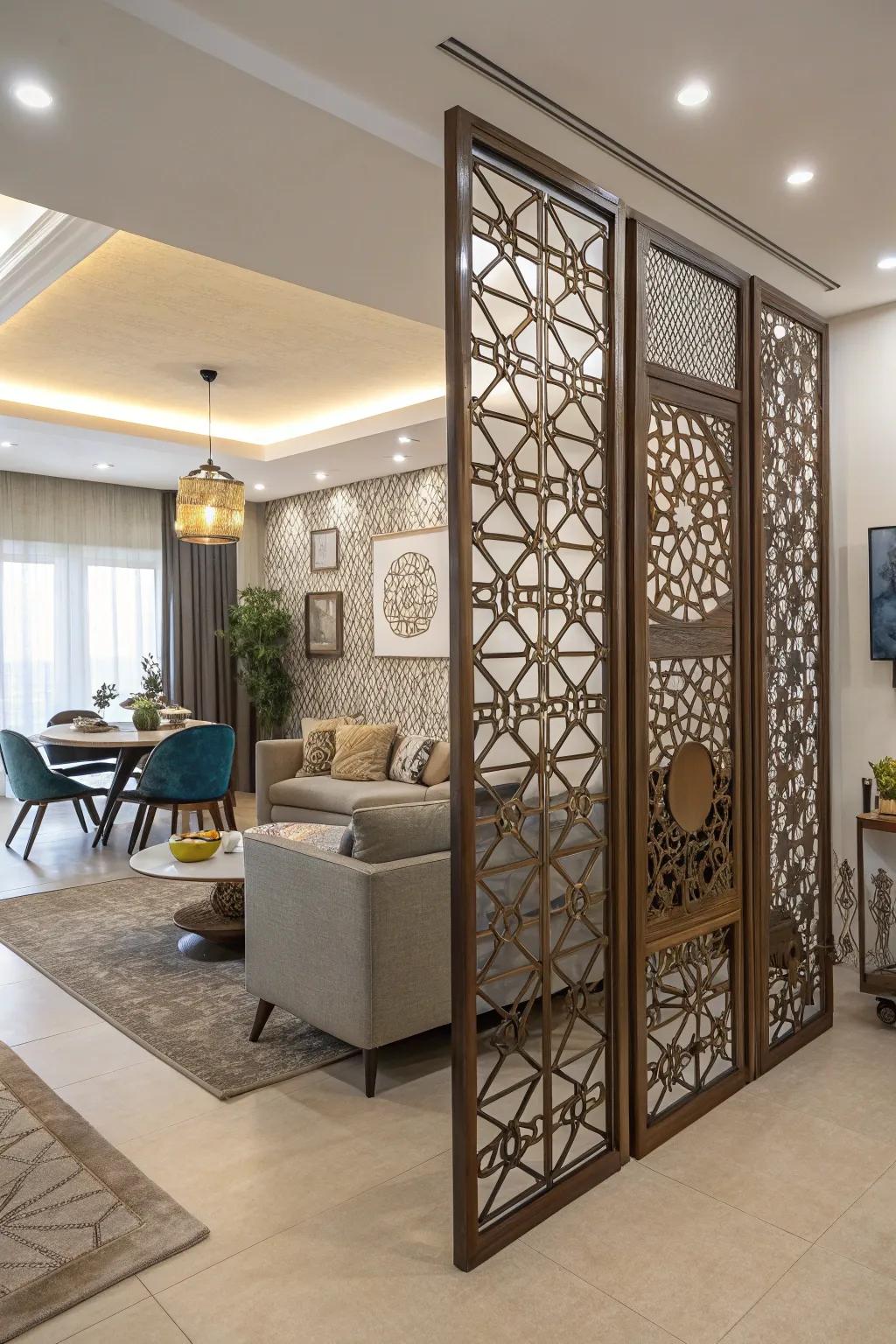Creative area partition providing stylish separation in open spaces