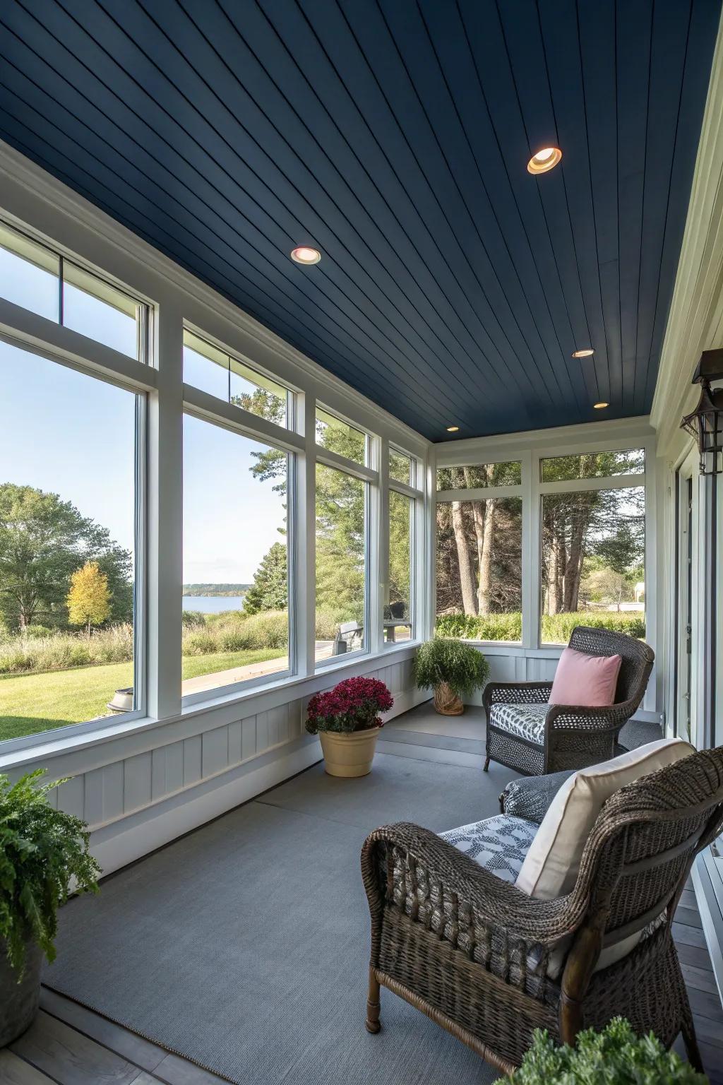 Outdoor inspiration featuring a navy overhead indoors.