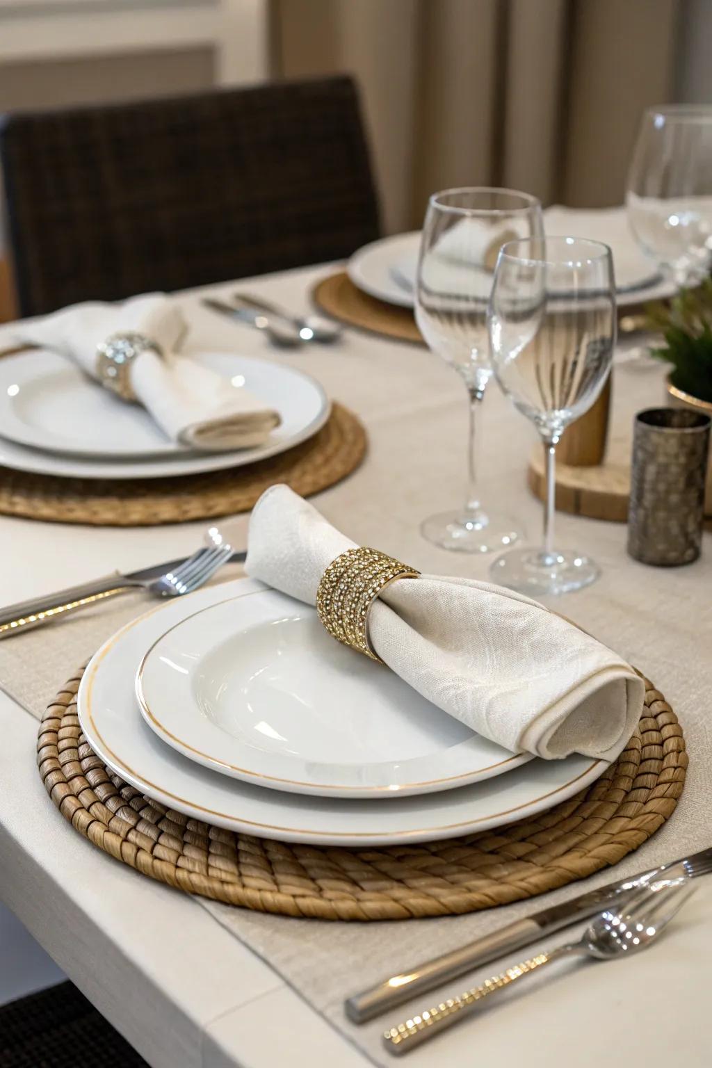 Understated shiny details contribute just the right quantity of dazzle.