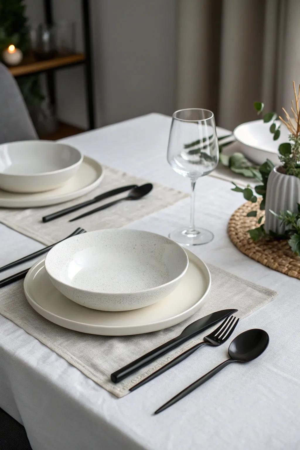 A minimalist aesthetic highlighting neat lines and a single-shade palette.