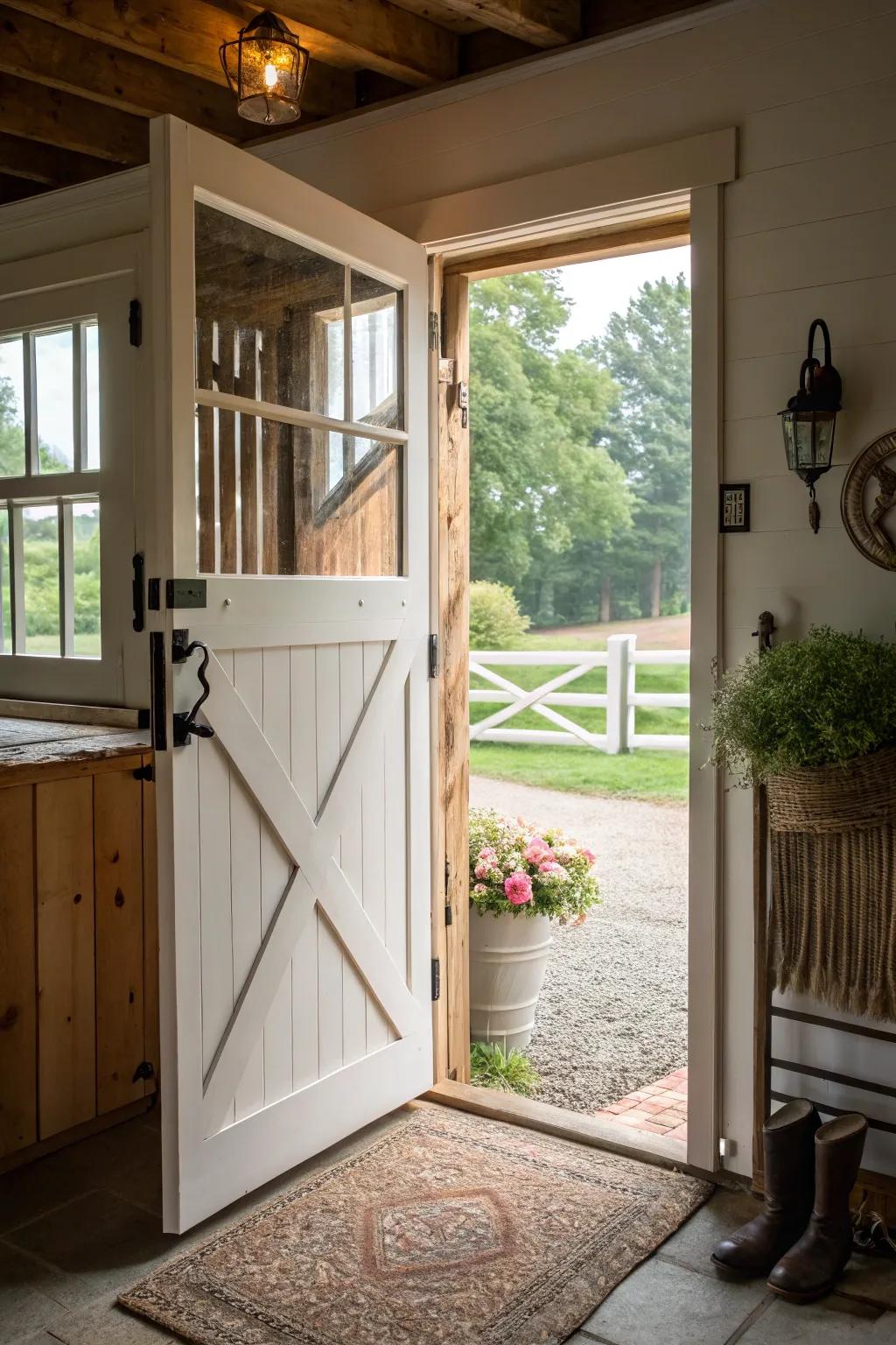 Enjoy versatility and allure with a classic Dutch door.