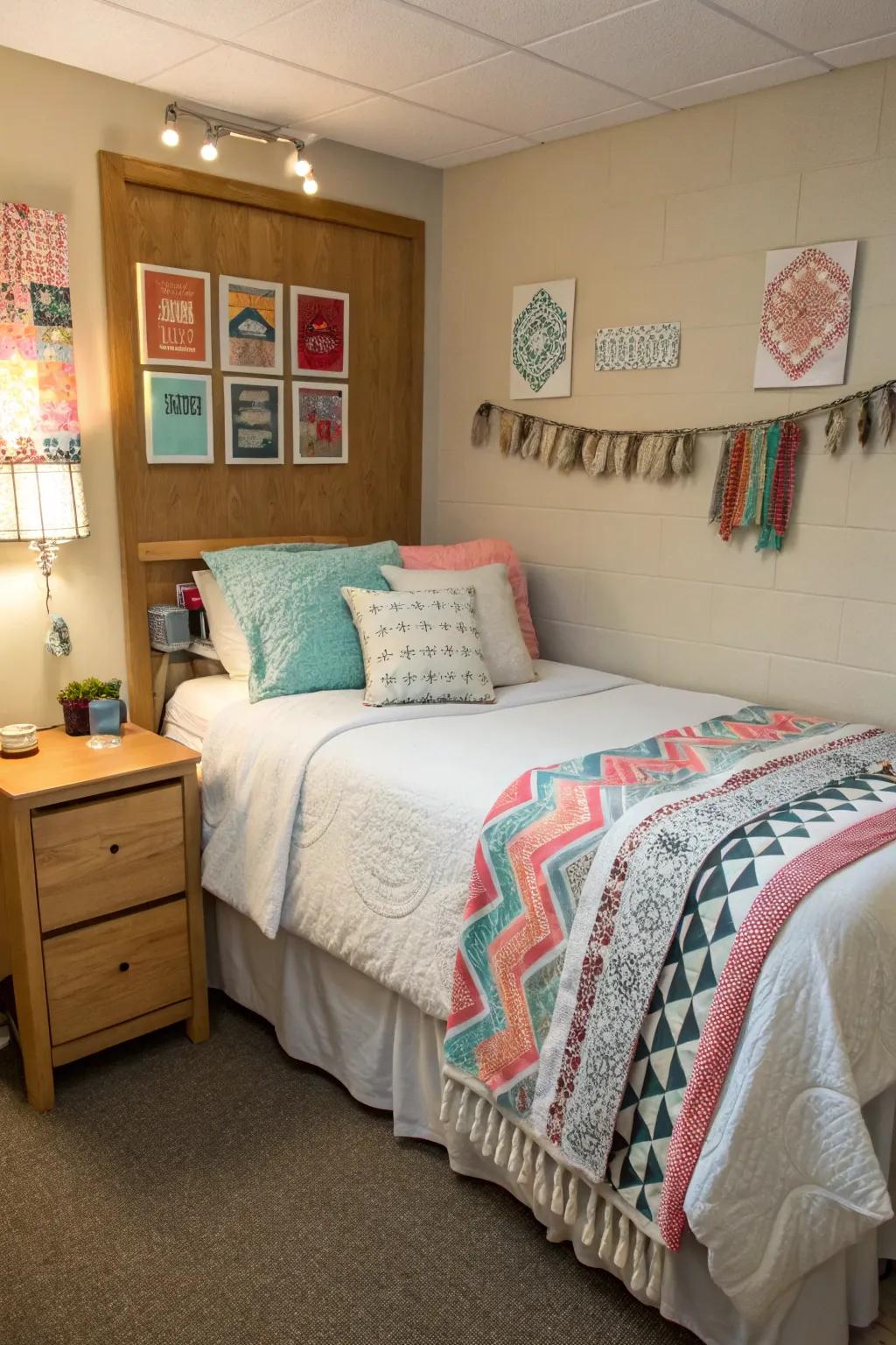 Stylish and comfortable bedding accessories that enhance the comfort and style of the bed.