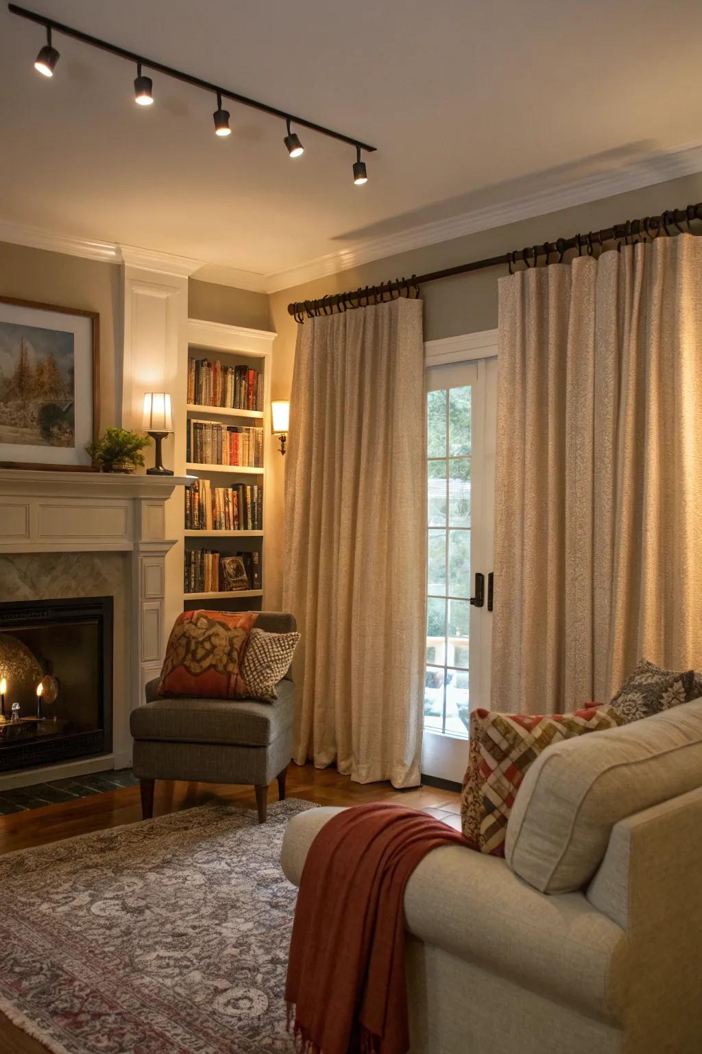 Thermal curtains provide warmth and style.