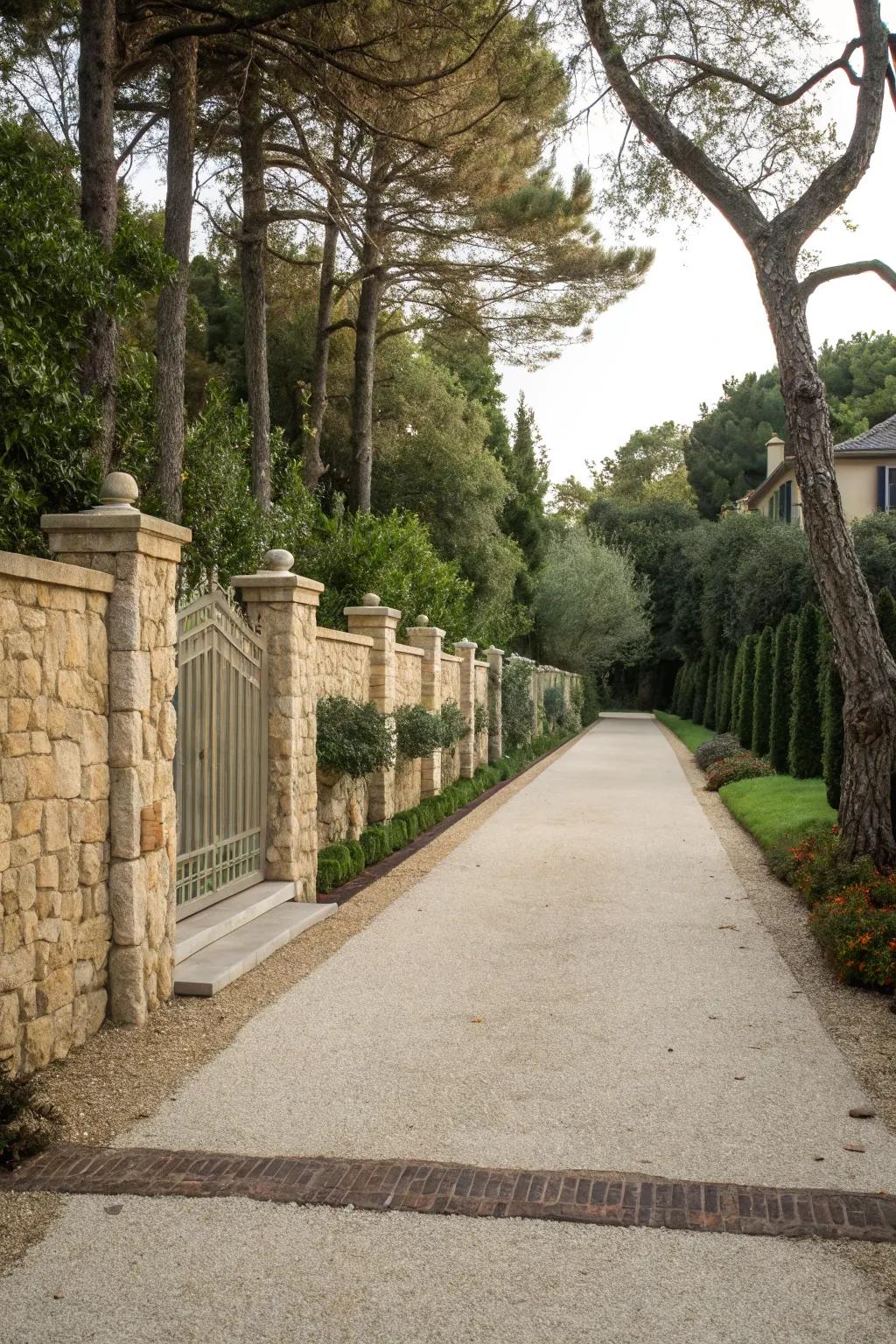 Natural stone fences offer durability and elegance.