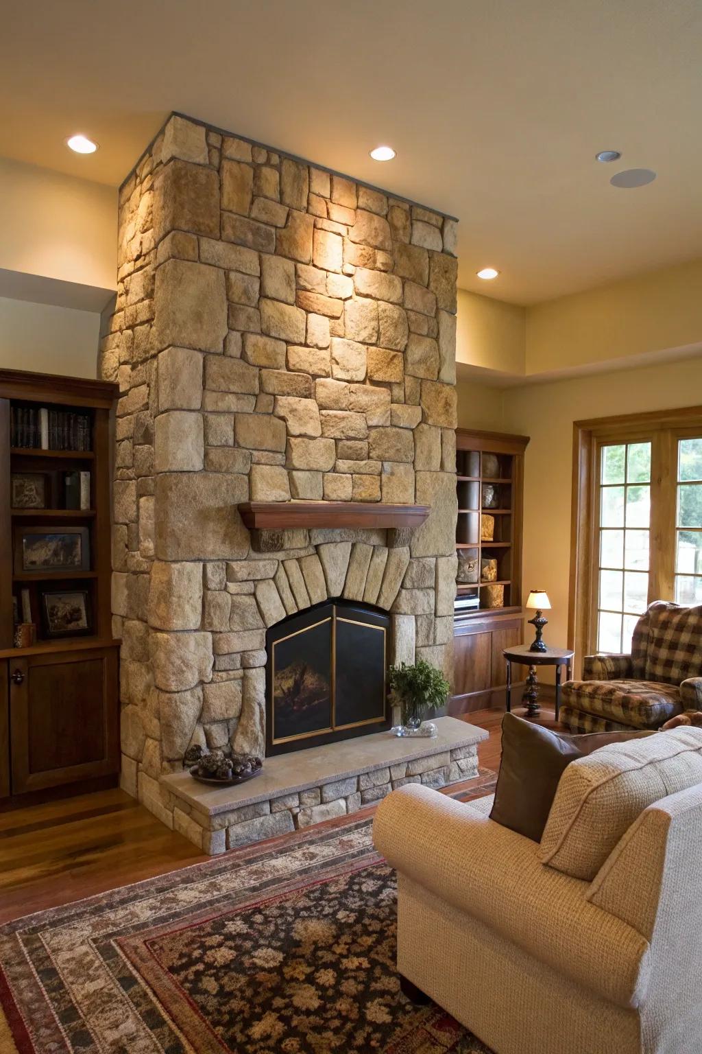 Ground your space using natural stone.