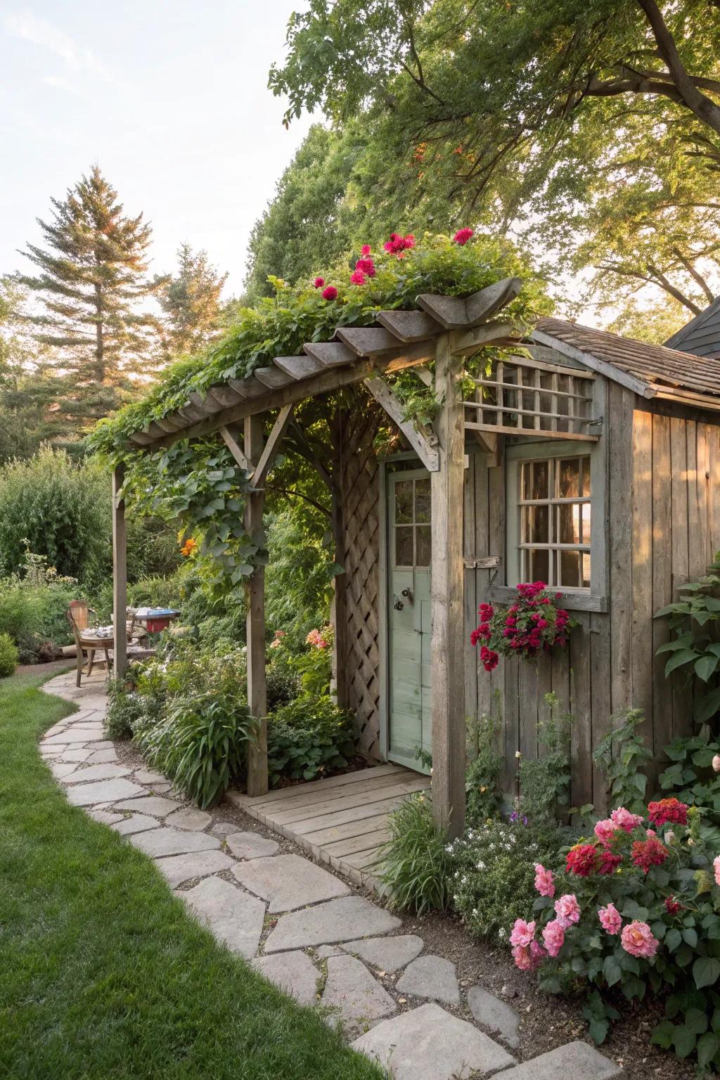 A pergola adds structure and beauty.