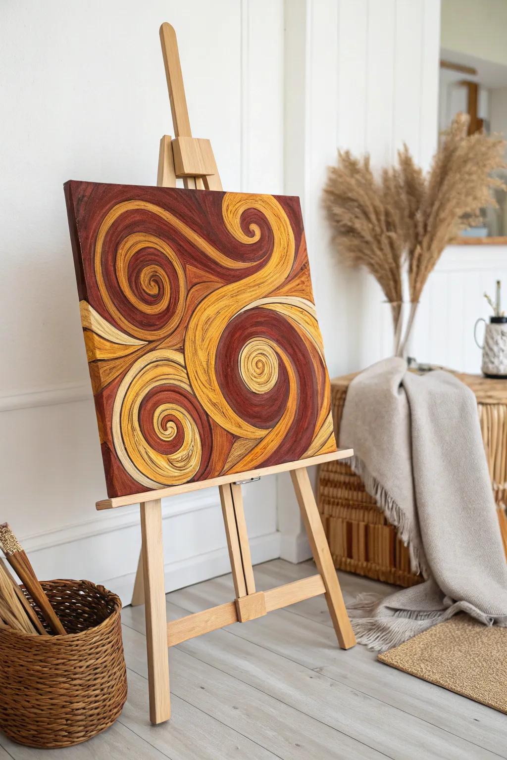 Embrace the season's appeal with abstract autumn twirls, where artistry meets simplicity.