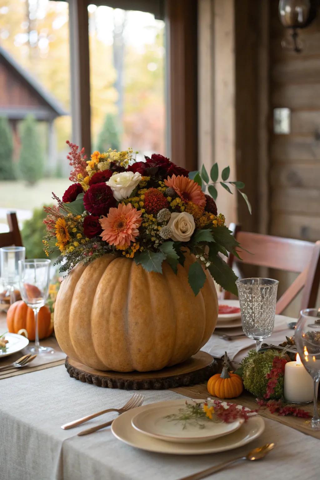 Audacious features fashion an impressive centerpiece statement.