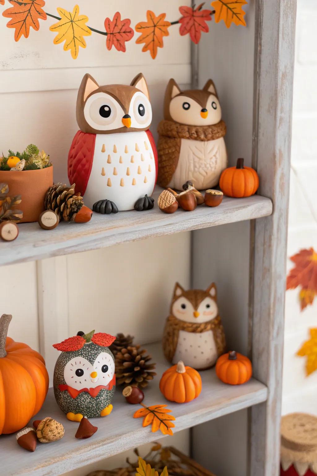 Incorporate a whimsical element utilizing forest creature decor.