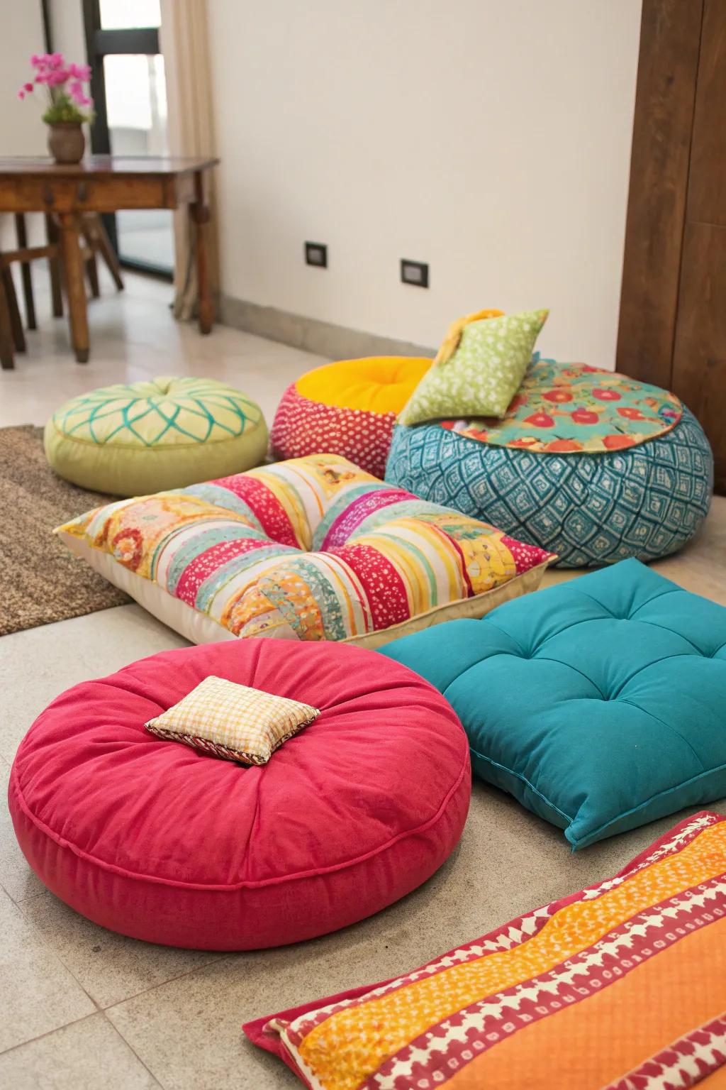 Bolsters and cushions enhance ease and add visual interest.