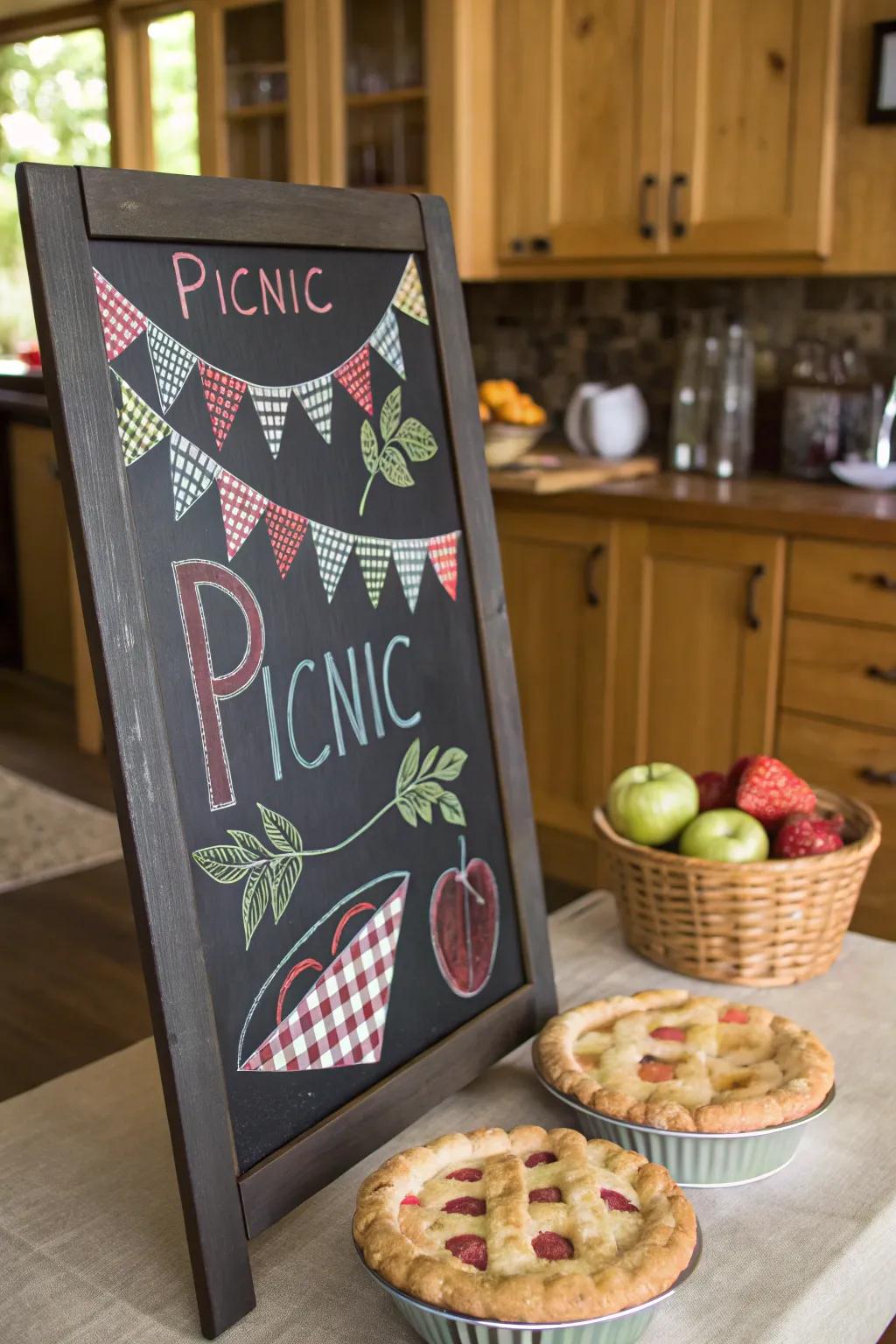 A nostalgic repast theme for playful slate artistry.