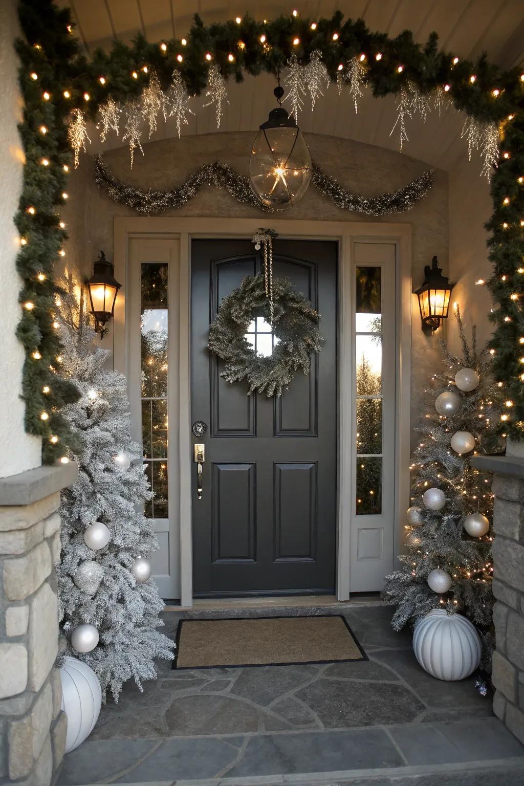 Sophisticated single-tone decor for a striking entrance.
