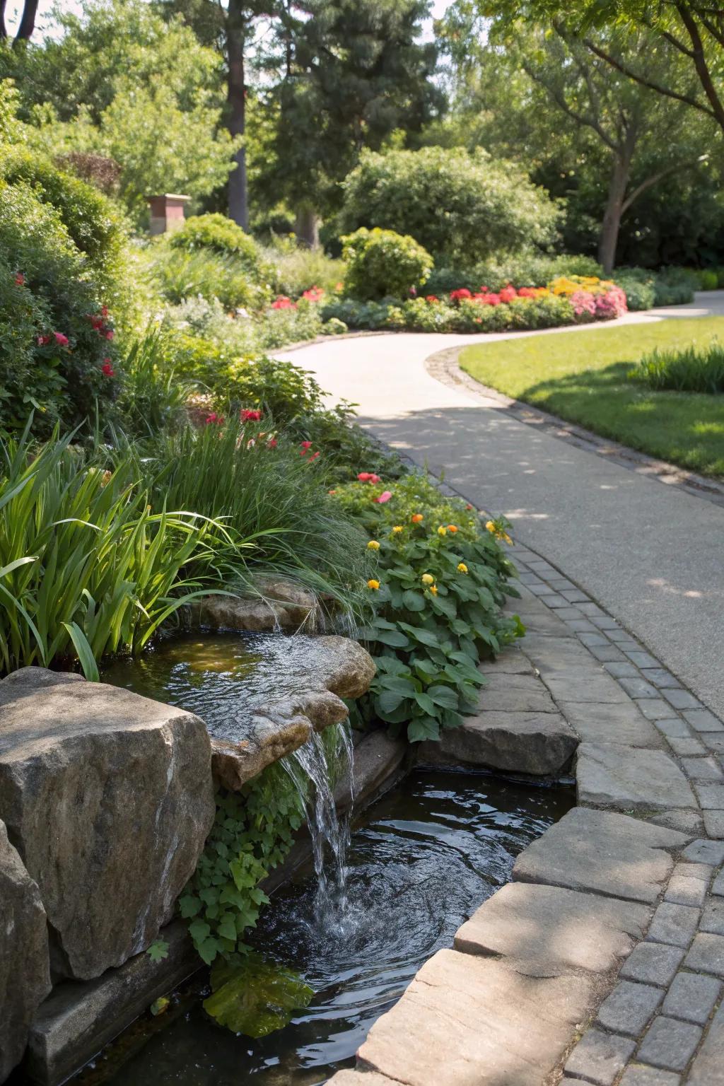 Water elements inject tranquility and a luxurious feel into entryways.