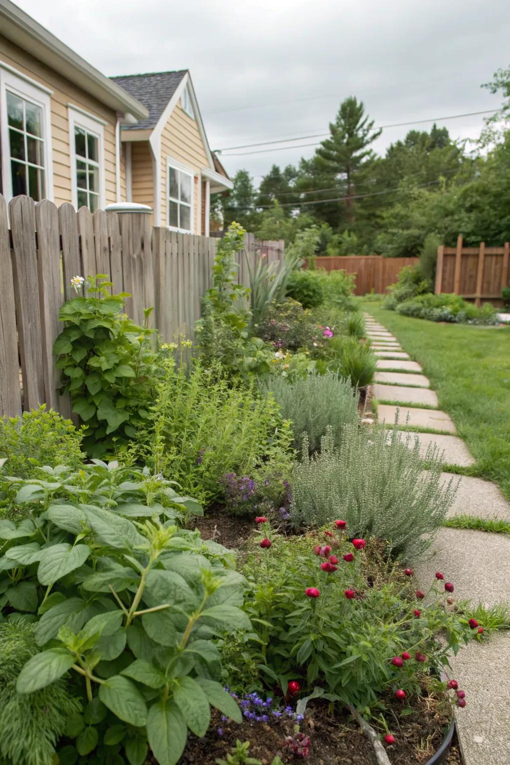Edible landscaping presenting both beauty and utility.