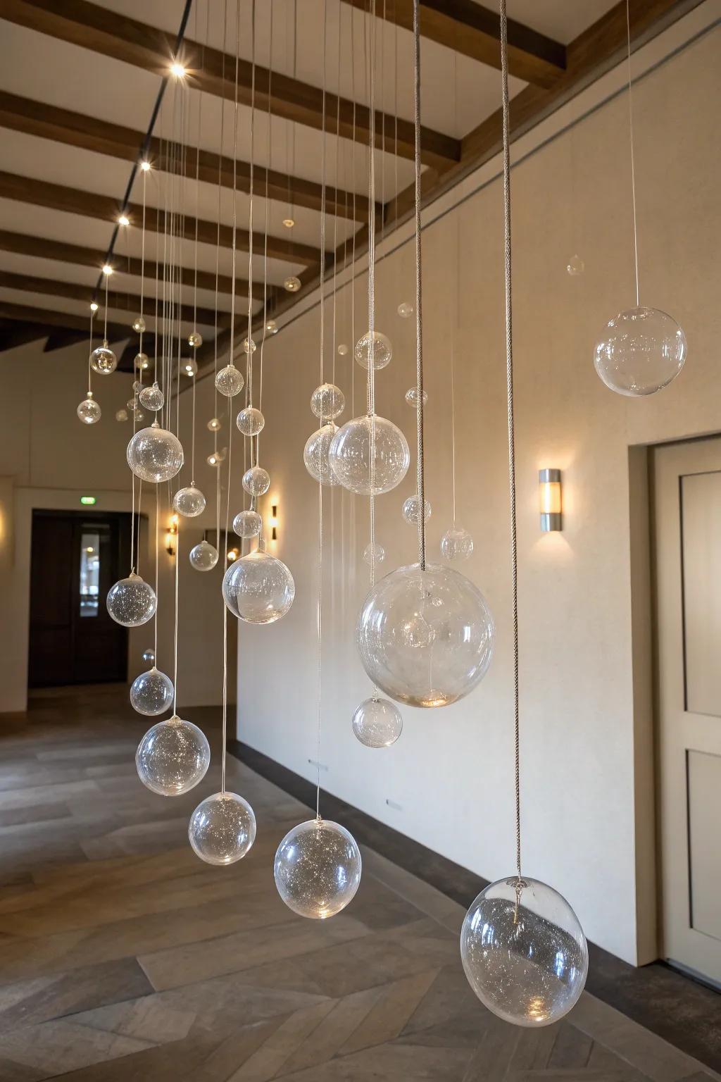Amaze through drifting glass orb illusions.