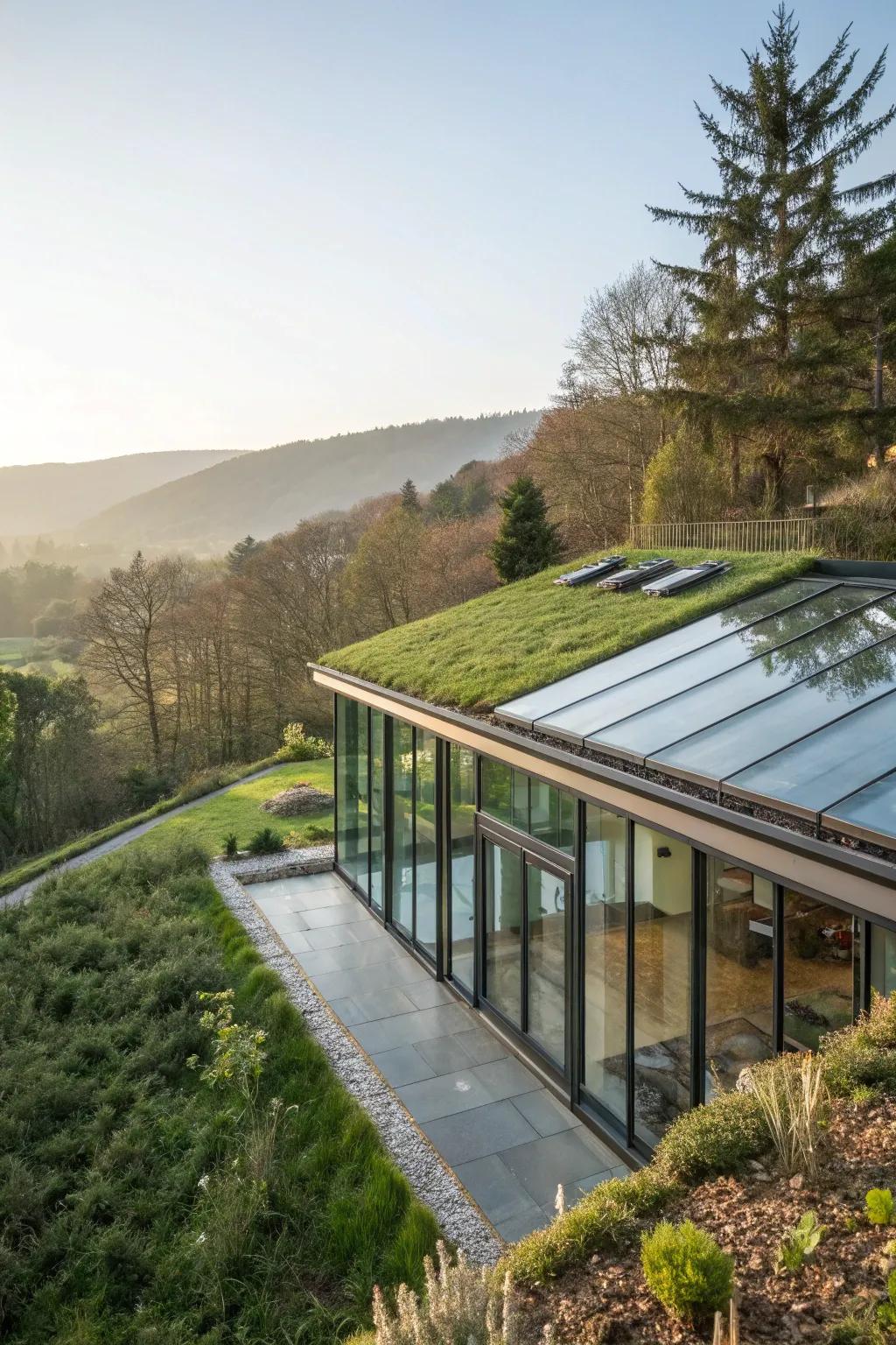 An eco-supportive rooftop merges sustainment with gracefulness.