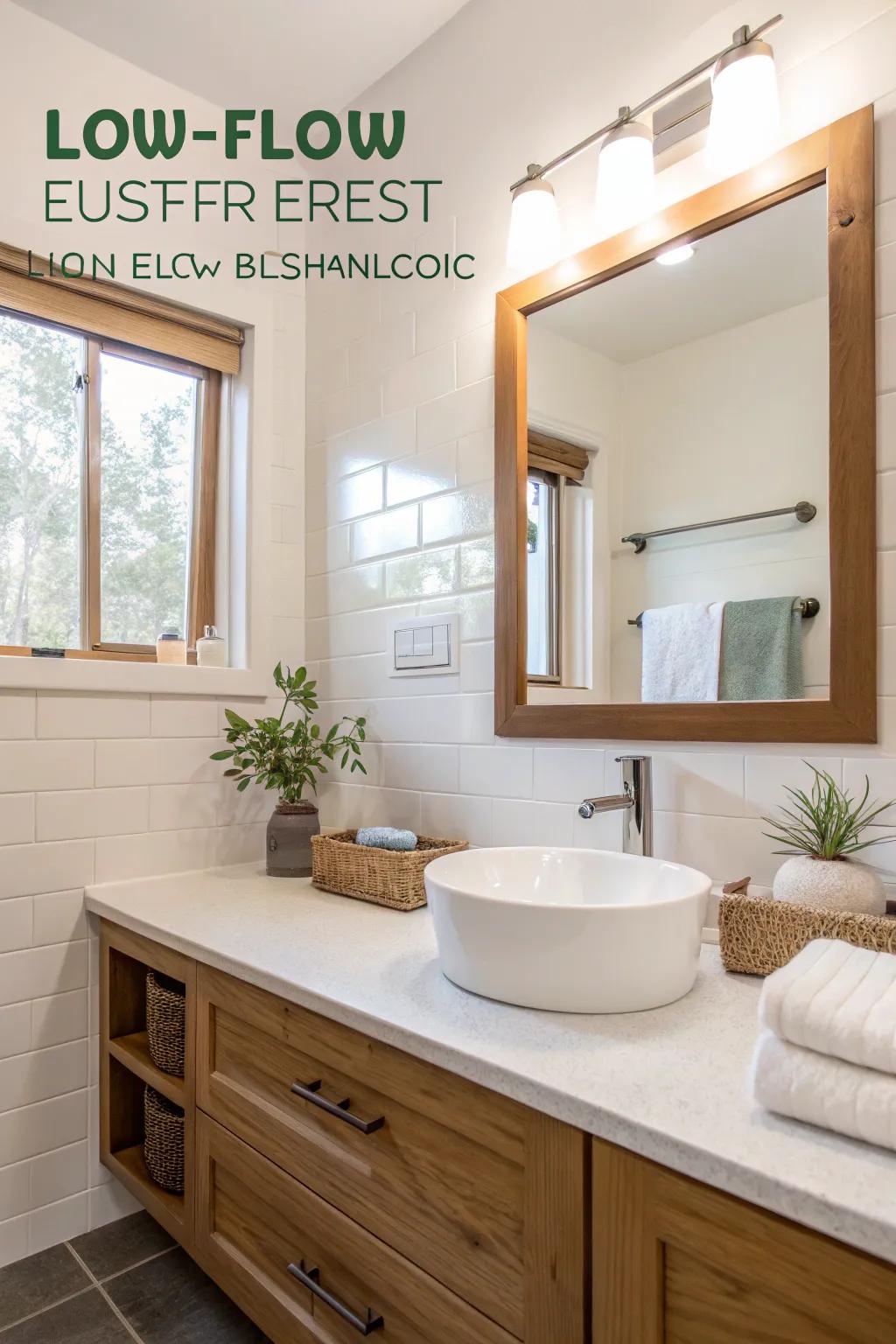 Eco-friendly fixtures blend style with sustainability in this modern bathroom.