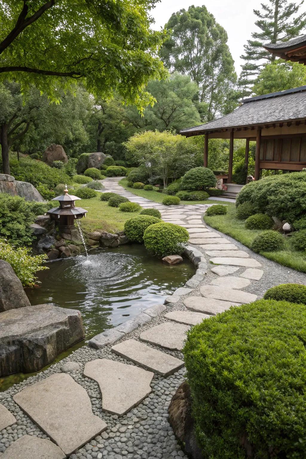 A Zen garden designed to provide a peaceful retreat.