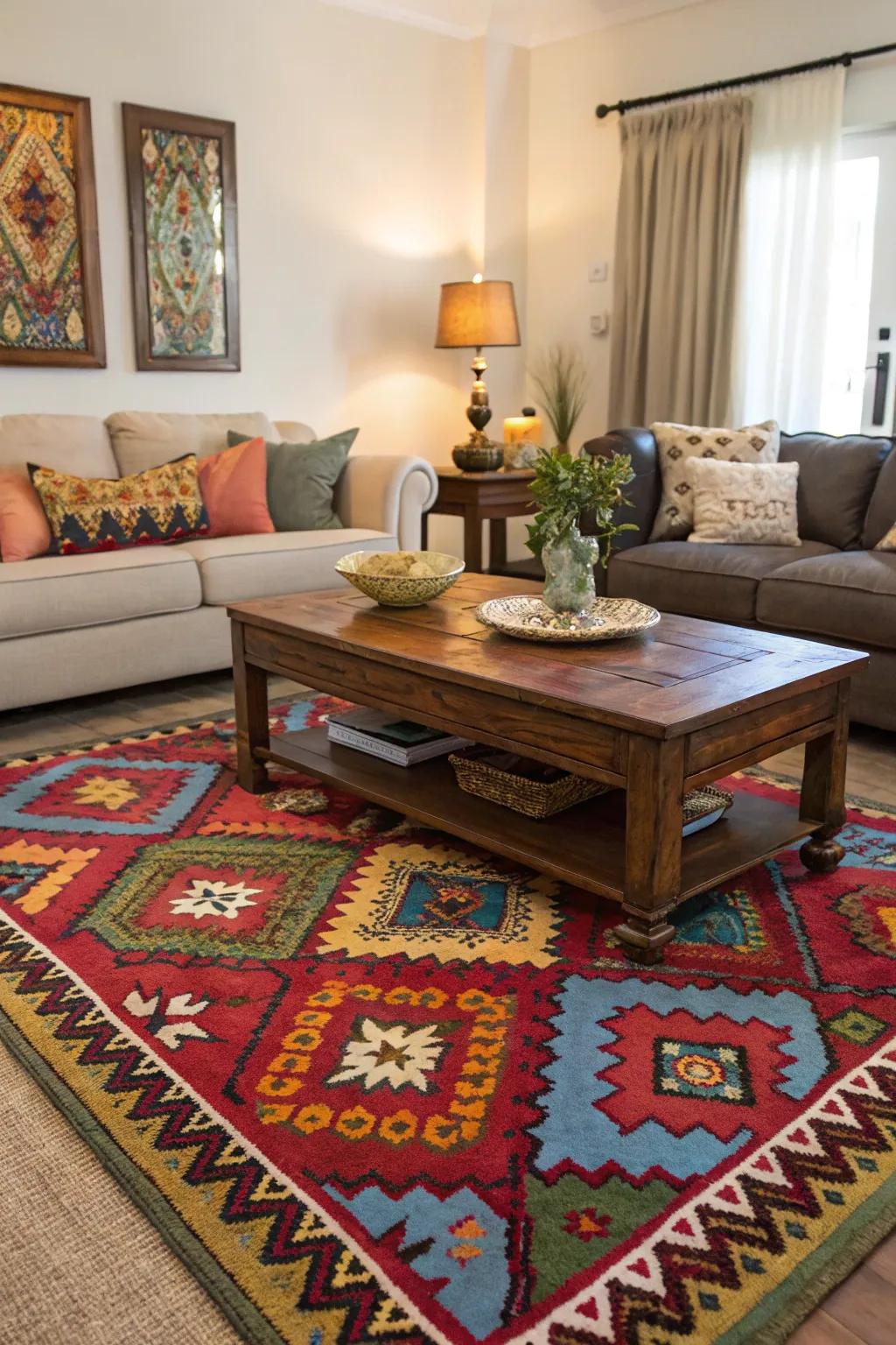 A room-defining carpet: transforming your space with style.
