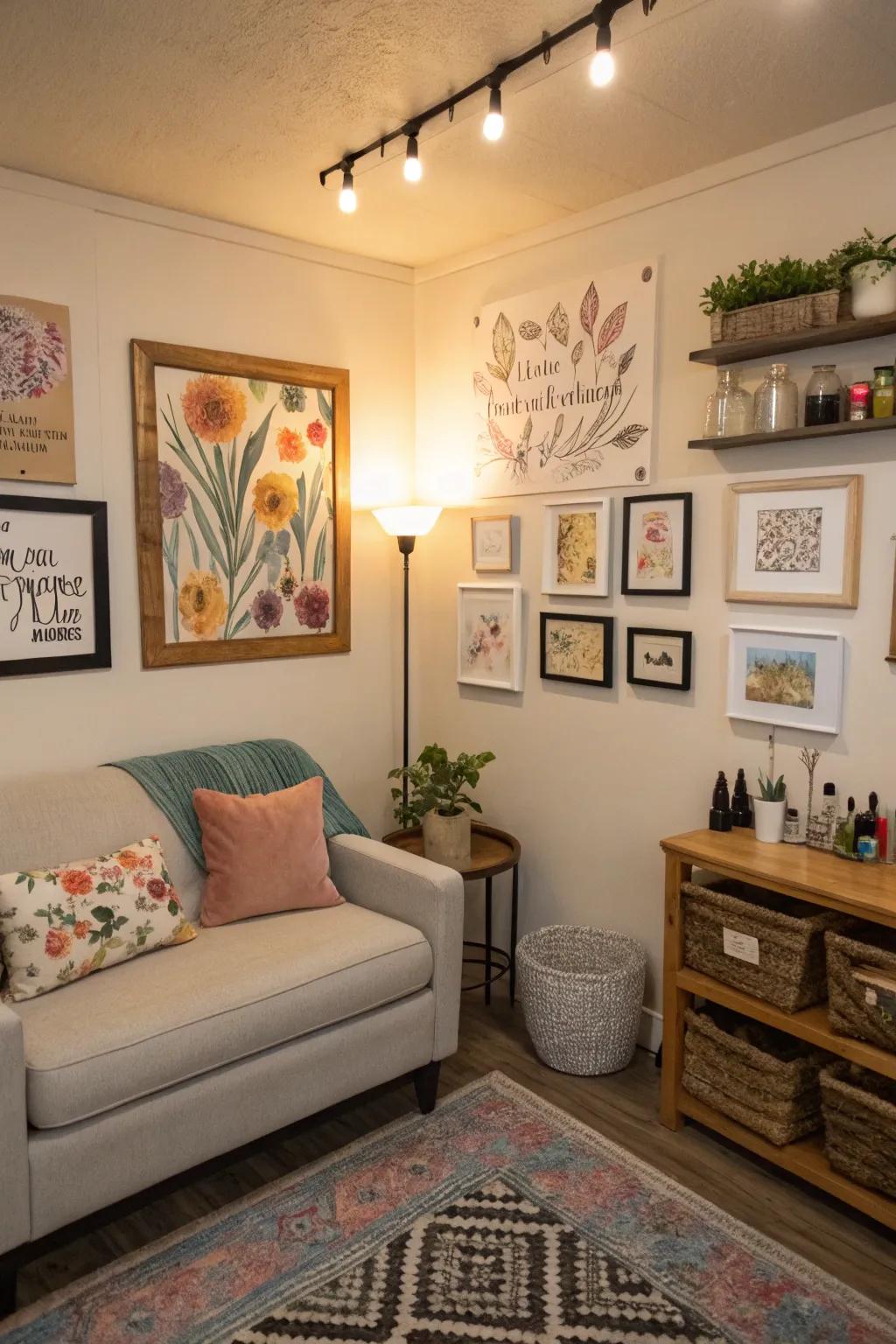 Art inspires and improves the aesthetic qualities of your salon.