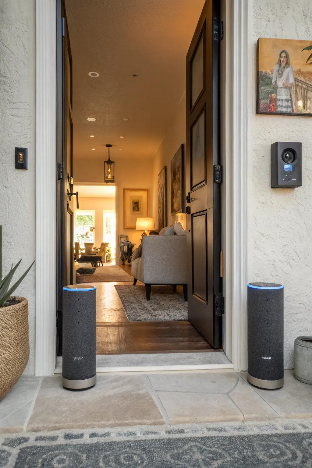 Personalized greetings add a friendly touch to your smart home.