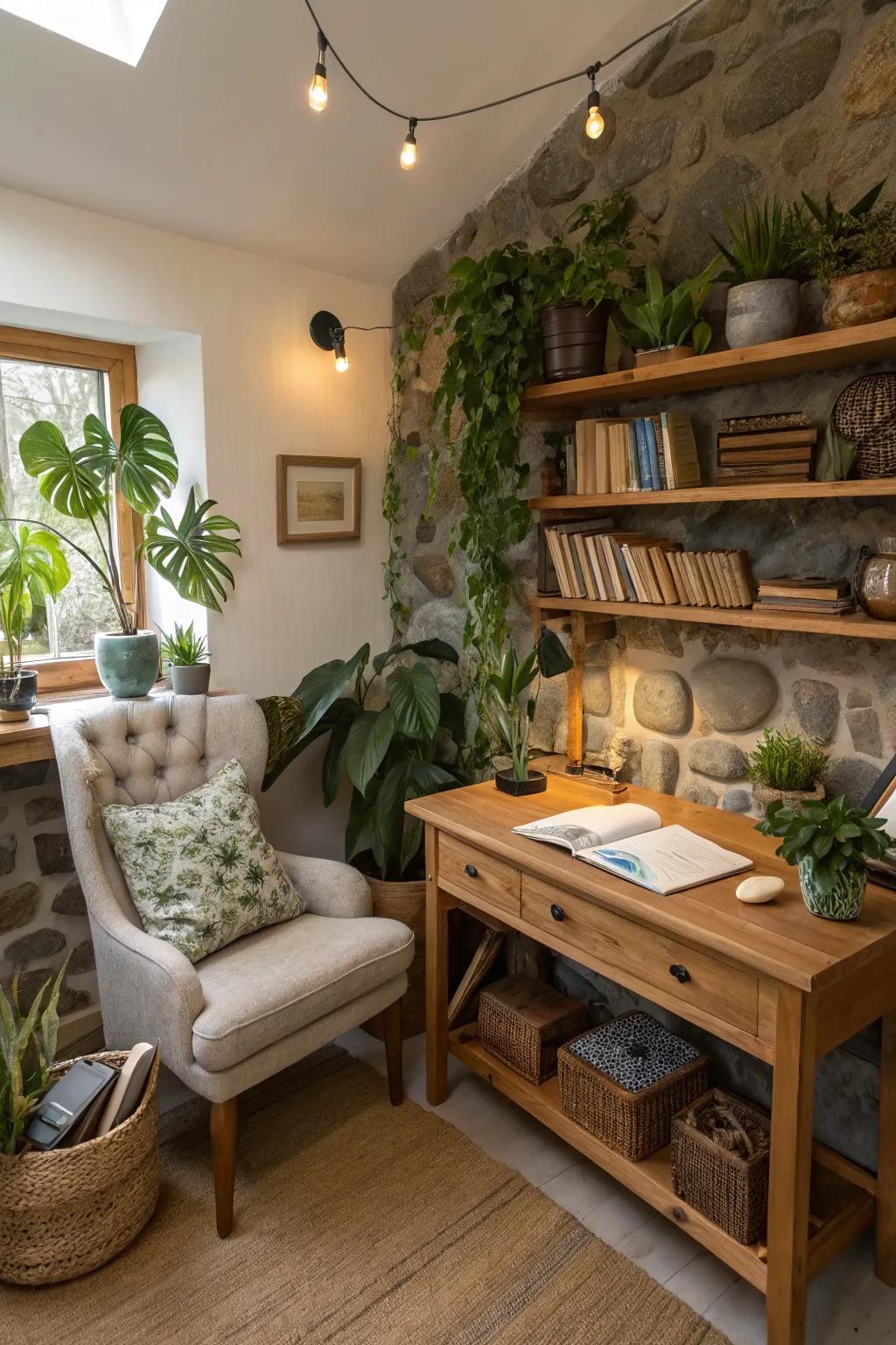 Natural-inspired elements establish a calming and focused learning environment.