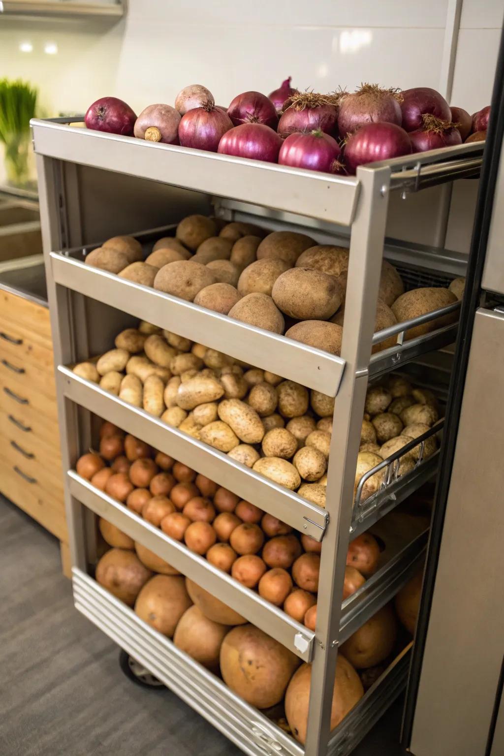 Pantry trolleys provide mobile and practical storage solutions.