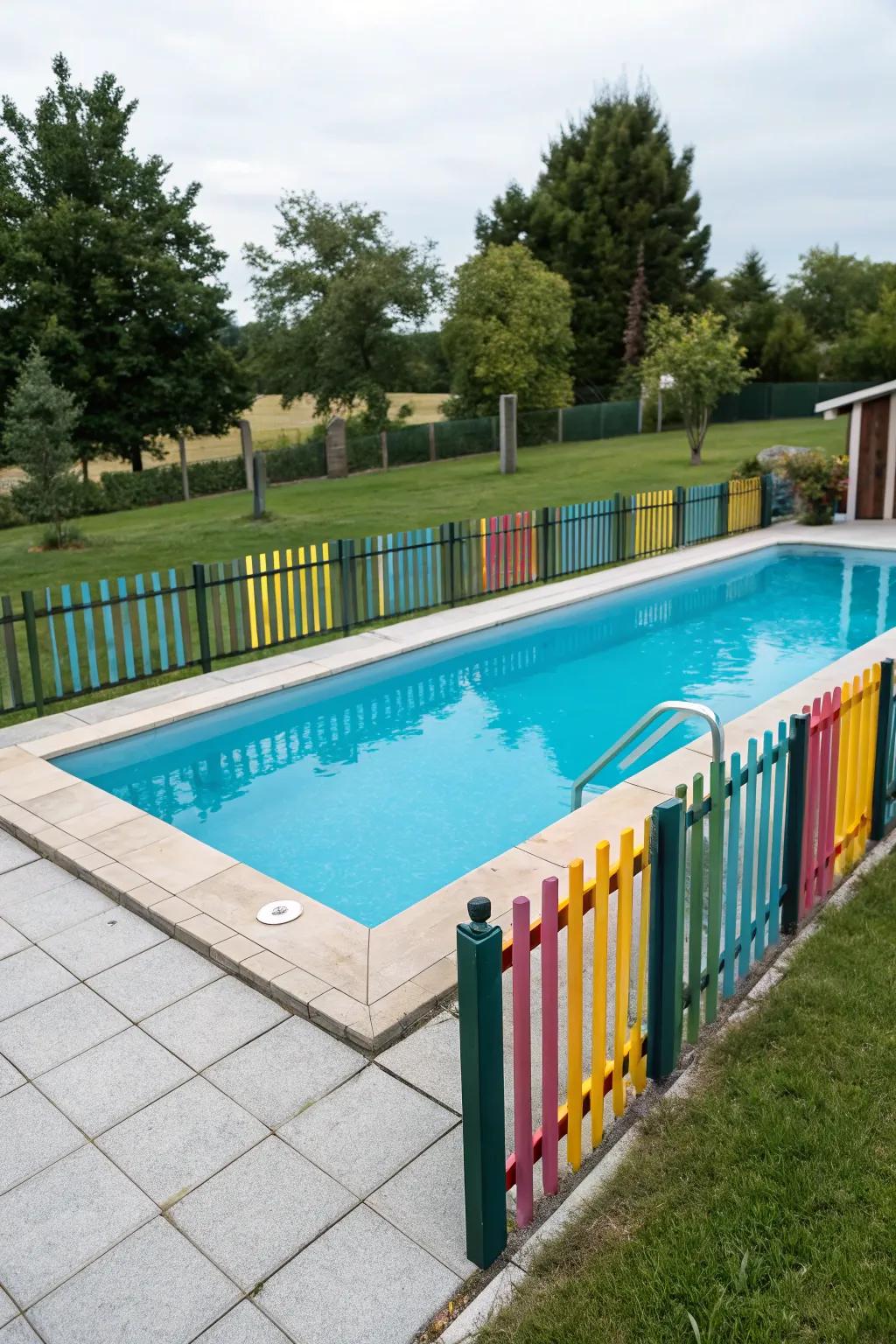 Colorful surrounds convey a joyful and vibrant stroke to pool locations.